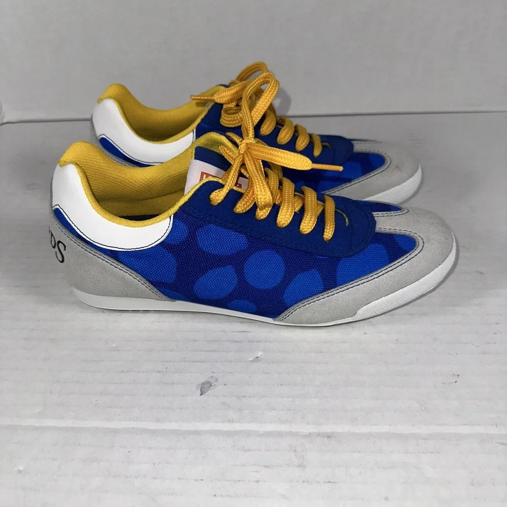 Firebirds Men's Sneakers Blue‎ Gray White Yellow 6.5M 7.5W Made In Italy Custom